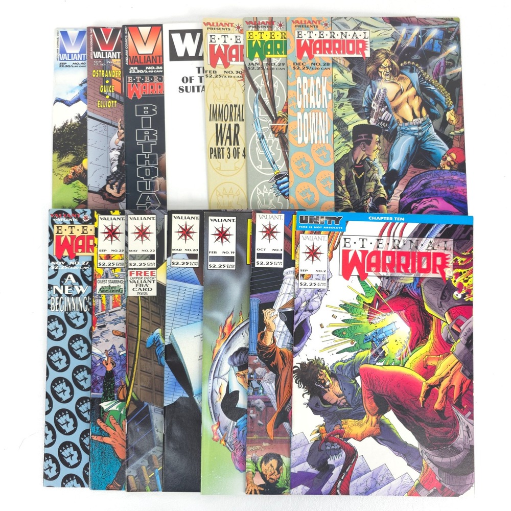 Eternal Warrior Valiant Comics Lot No's 2 3 19 20 22 25 27‎ 28 29 30 35 36 39 40